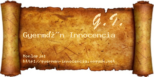 Gyermán Innocencia névjegykártya